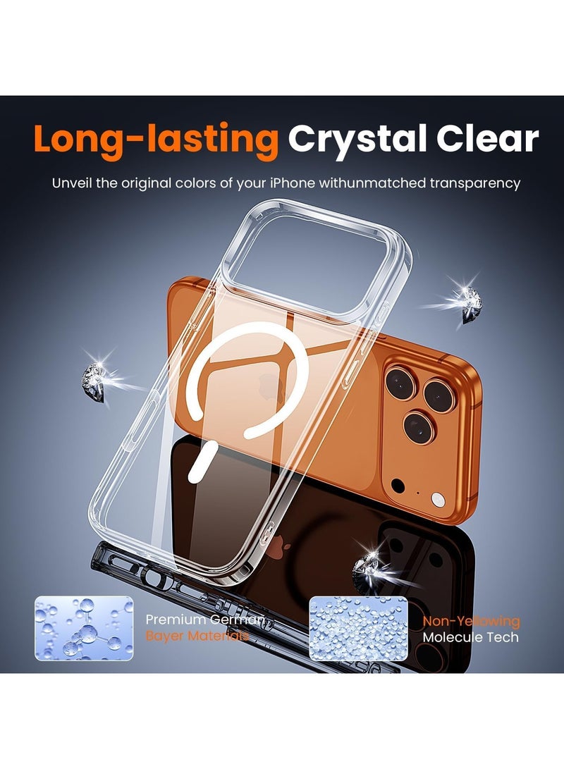 أكاليكس جراب شفاف لهاتف iPhone 17 Pro، جراب مغناطيسي شفاف مع واقي شاشة للخصوصية وحامي للكاميرا [متوافق مع MagSafe]، غطاء TPU مقاوم للصدمات - شفاف - Image 5