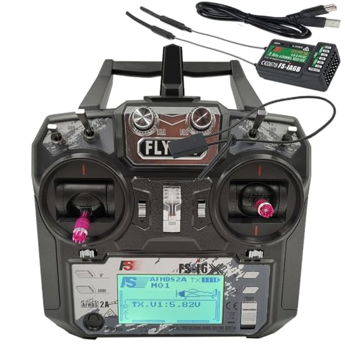 Alaohu FS-i6X RC Transmitter and Receiver FS-iA6B iBus 10 Channel or PWM 6CH 2.4GHz Fly AFHDS2A Sky Radio Control System for FPV Drone Multirotor, Fixed-Wing, RC Car, RC Boat (Mode-2) - Image 1
