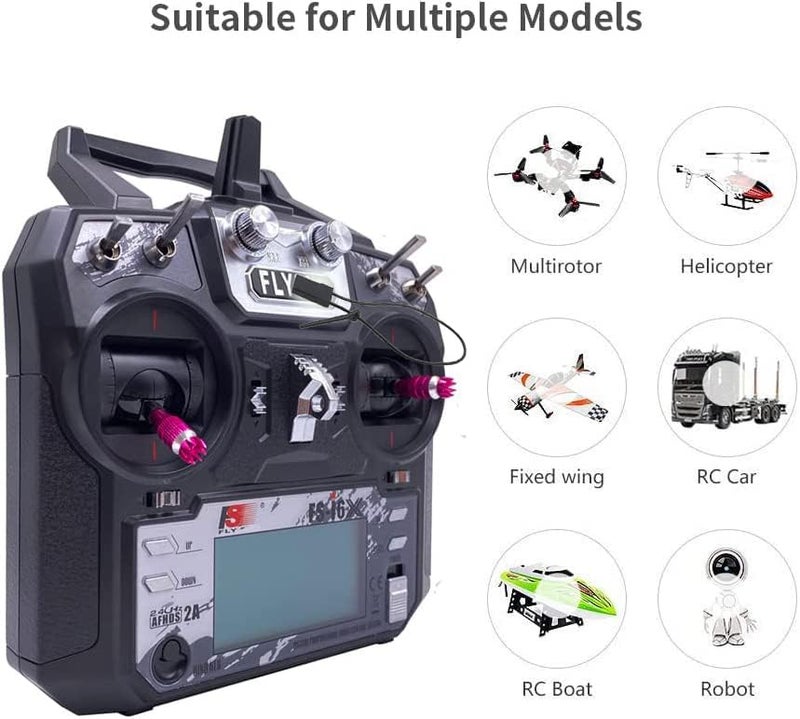 Alaohu FS-i6X RC Transmitter and Receiver FS-iA6B iBus 10 Channel or PWM 6CH 2.4GHz Fly AFHDS2A Sky Radio Control System for FPV Drone Multirotor, Fixed-Wing, RC Car, RC Boat (Mode-2) - Image 5