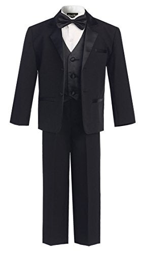 OLIVIA KOO Boys Perfect Fit Classic Tuxedo Suit with No Tail,Black Two Button,10 - Image 5