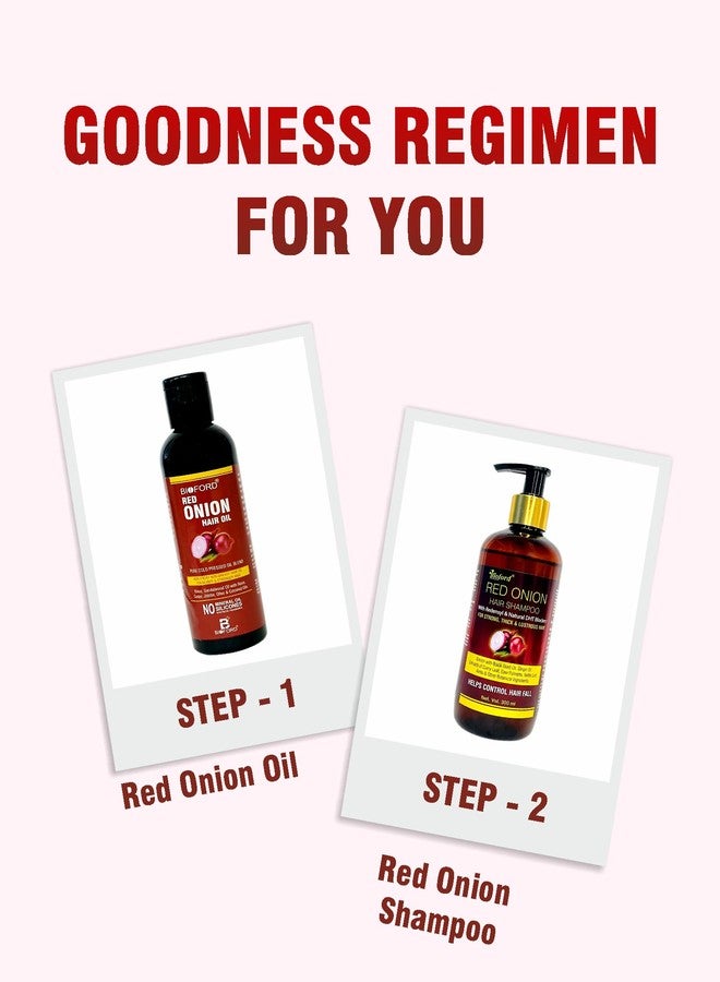 Bioford Red Onion Hair Shampoo Anti Hair Fall & Growth | Pro Vitamin B5, Red onion & Black Seed Oil Vitamin E Natural DHT Blockers, Strong & Thick Hair for Men & Women 300ml - Image 3