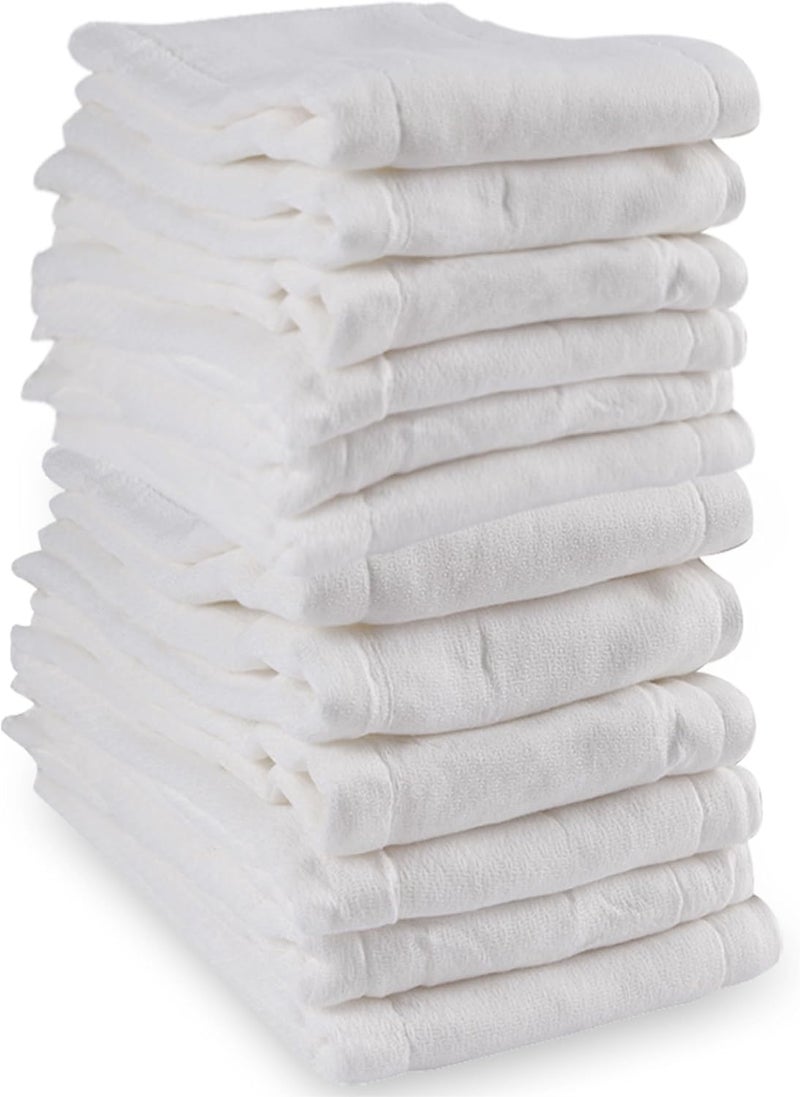 Fasoar Prefold Cloth Diapers  Premium Cotton Fasoar 3 Ply Environmental Friendly Baby Washable Diaper Covers for Babies to Toddlers MultiUse 1035 lbs 12 Count - Image 1