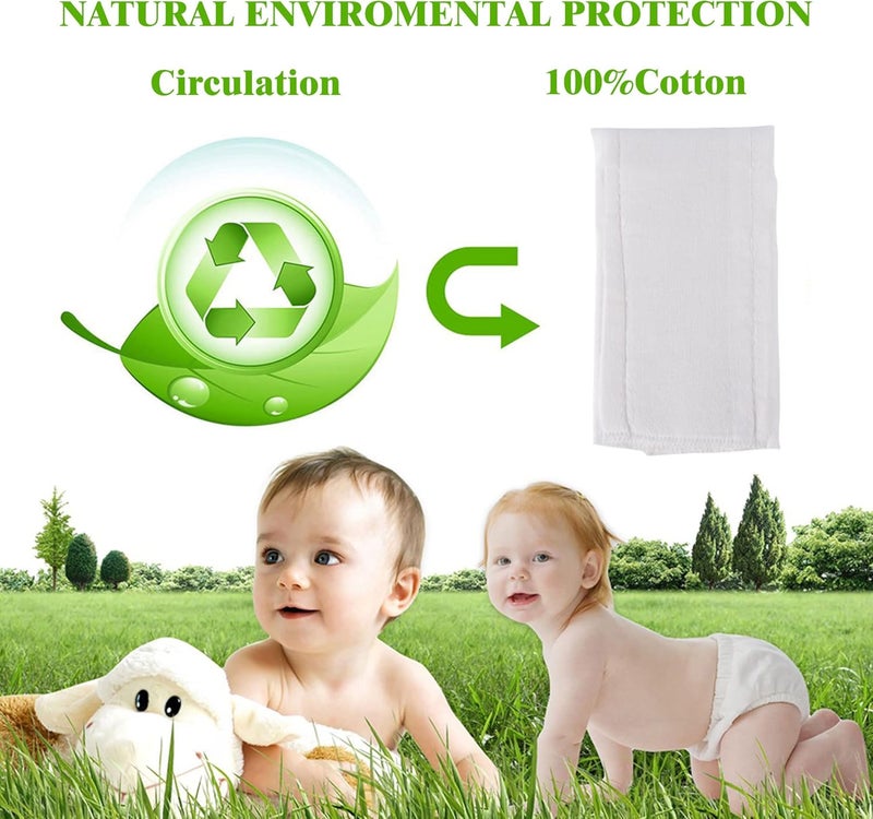 Fasoar Prefold Cloth Diapers  Premium Cotton Fasoar 3 Ply Environmental Friendly Baby Washable Diaper Covers for Babies to Toddlers MultiUse 1035 lbs 12 Count - Image 2