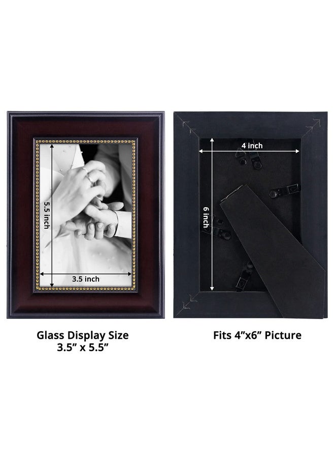 GraduationMall 4x6 Picture Frames, Real Glass, Display Photos for Wall or Tabletop, Mahogany with Gold Beads, 2-Pack - pzsku/Z57D62B28036EE46E283AZ/45/_/1740982993/712c148d-aa18-452e-88e0-8705a5debf9c