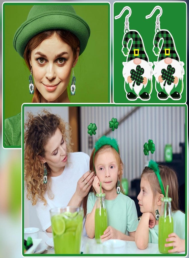 جلينمال أقراط غنوم شاحنة من غلينمال، 9 أزواج، هدية مجوهرات عيد الحب وعيد القديس باتريك، أقراط متدلية من الأكريليك (نمط احتفالي) - Image 5