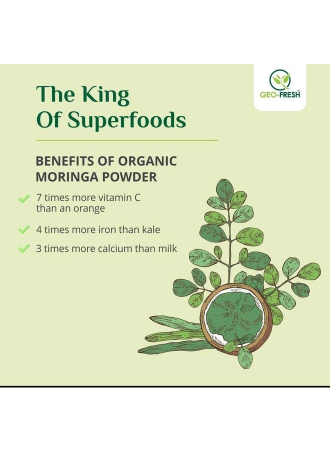 Geo-Fresh - Organic Superfood Moringa Powder (Olifera) Leaf Powder Powerful Vitamins & Antioxidants - 250G | Boosts Immunity | - Image 1