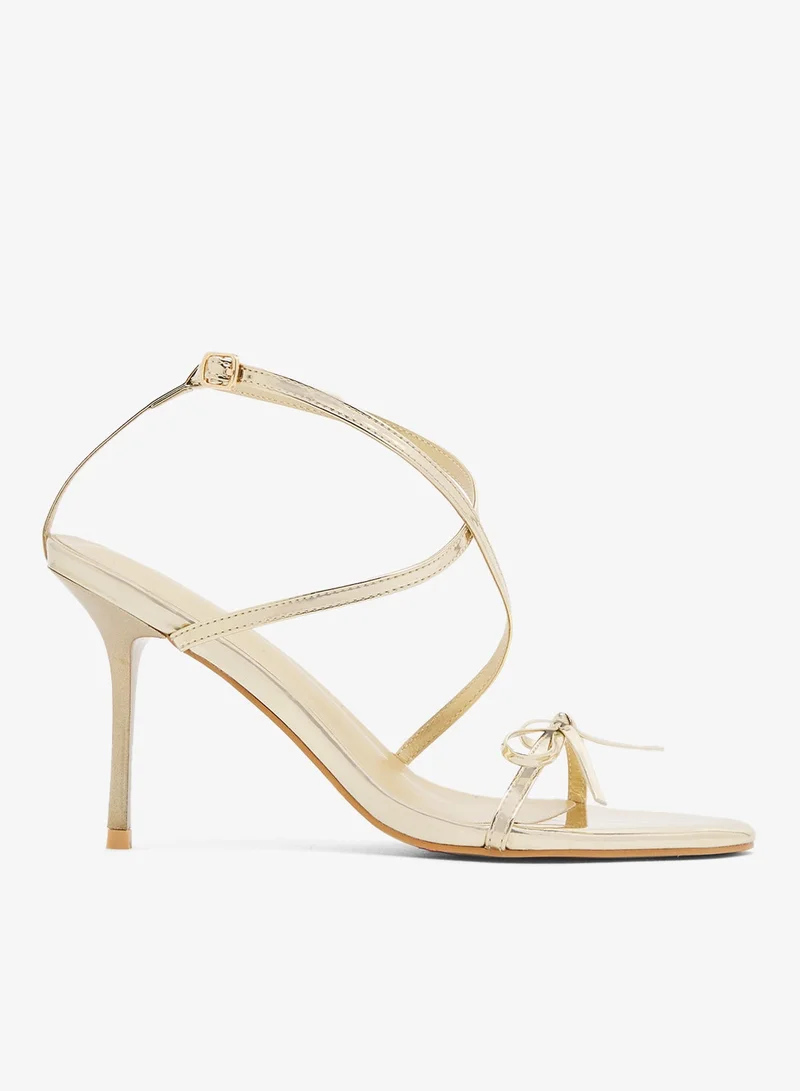 جلاموروس صنادل بكعب مزين بفيونكة كاجوال