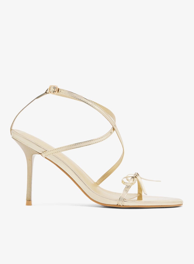 GLAMOROUS Casual Bow Heeled Sandals - Image 2
