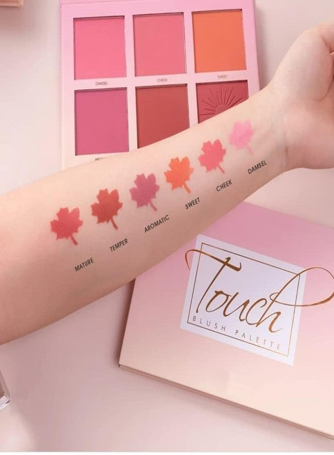 HUDACRUSH Beauty Touch Blush Palette With Highly Blendable Shades | Pigmented Blusher For A Natural Flush | Silky Pigments For Long Lasting Shimmer Look | Suitable For All Skin Tone | 6 Multi Shades - Image 5