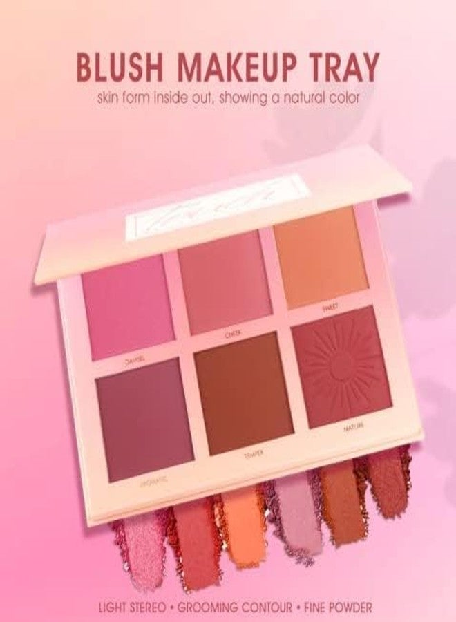 HUDACRUSH Beauty Touch Blush Palette With Highly Blendable Shades | Pigmented Blusher For A Natural Flush | Silky Pigments For Long Lasting Shimmer Look | Suitable For All Skin Tone | 6 Multi Shades - Image 3