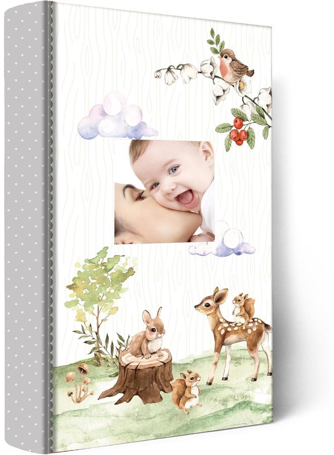 Holoary Baby Photo Album 4â€ x 6â€ 300 Photos, Newborn Baby Keepsake Gifts for Baby Boy/Girl and New Parents, Woodland Animals Design Baby Photo Albums - Image 1