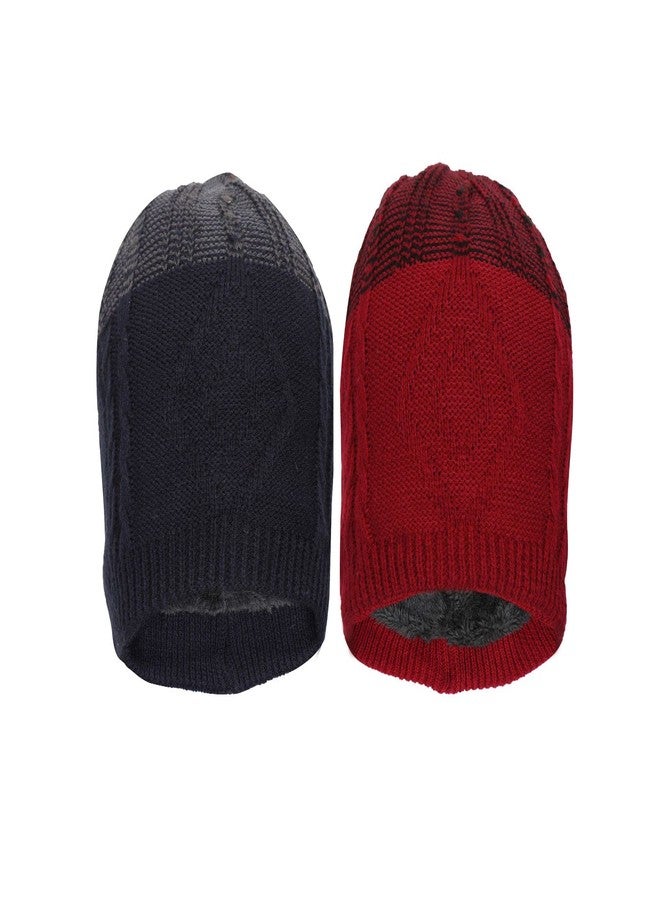 FabSeasons Unisex Acrylic Woolen Winter Skull Cap Pack of 2 - Image 1