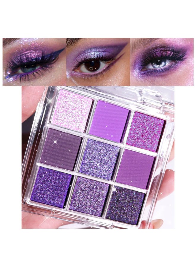 CAKAILA Purple and Pink Glitter Eyeshadow Palette MakeupLavender Mauve Light Pink Baked Eye Shadow PalettePurple Makeup Pallet Long Lasting Waterproof Womens Eyeshadows - Image 2