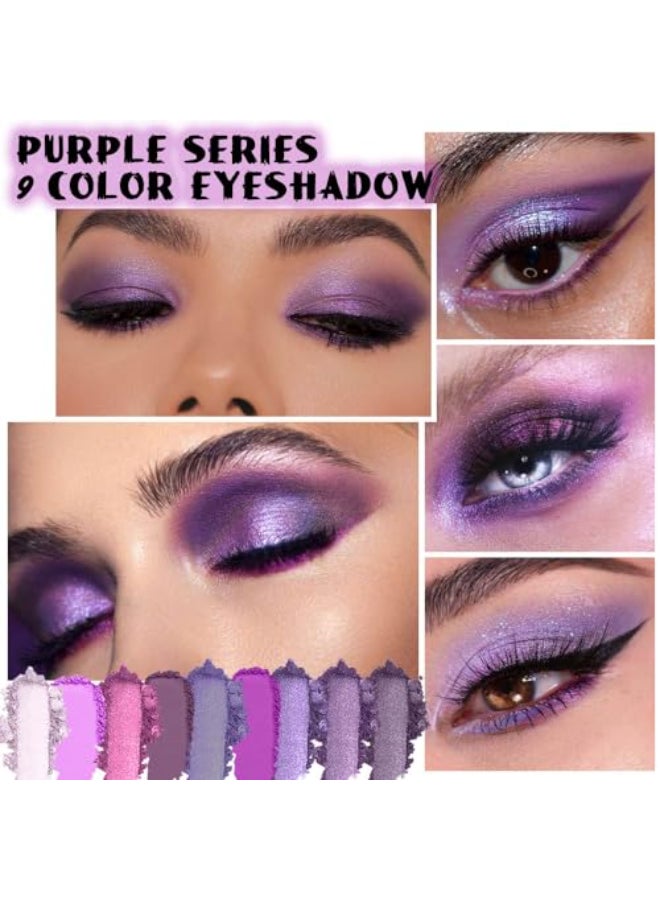 CAKAILA Purple and Pink Glitter Eyeshadow Palette MakeupLavender Mauve Light Pink Baked Eye Shadow PalettePurple Makeup Pallet Long Lasting Waterproof Womens Eyeshadows - Image 3