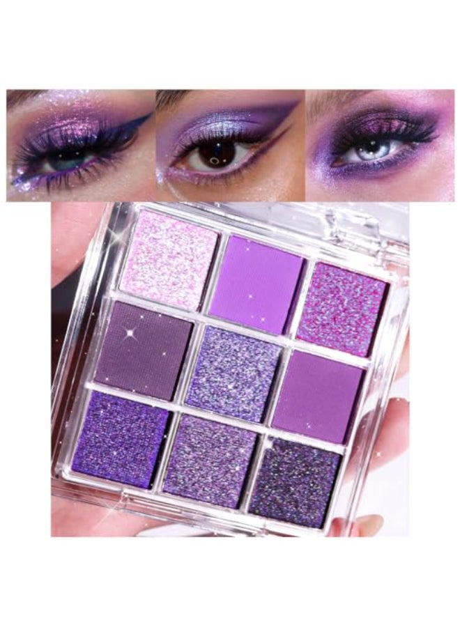 CAKAILA Purple and Pink Glitter Eyeshadow Palette MakeupLavender Mauve Light Pink Baked Eye Shadow PalettePurple Makeup Pallet Long Lasting Waterproof Womens Eyeshadows - Image 1