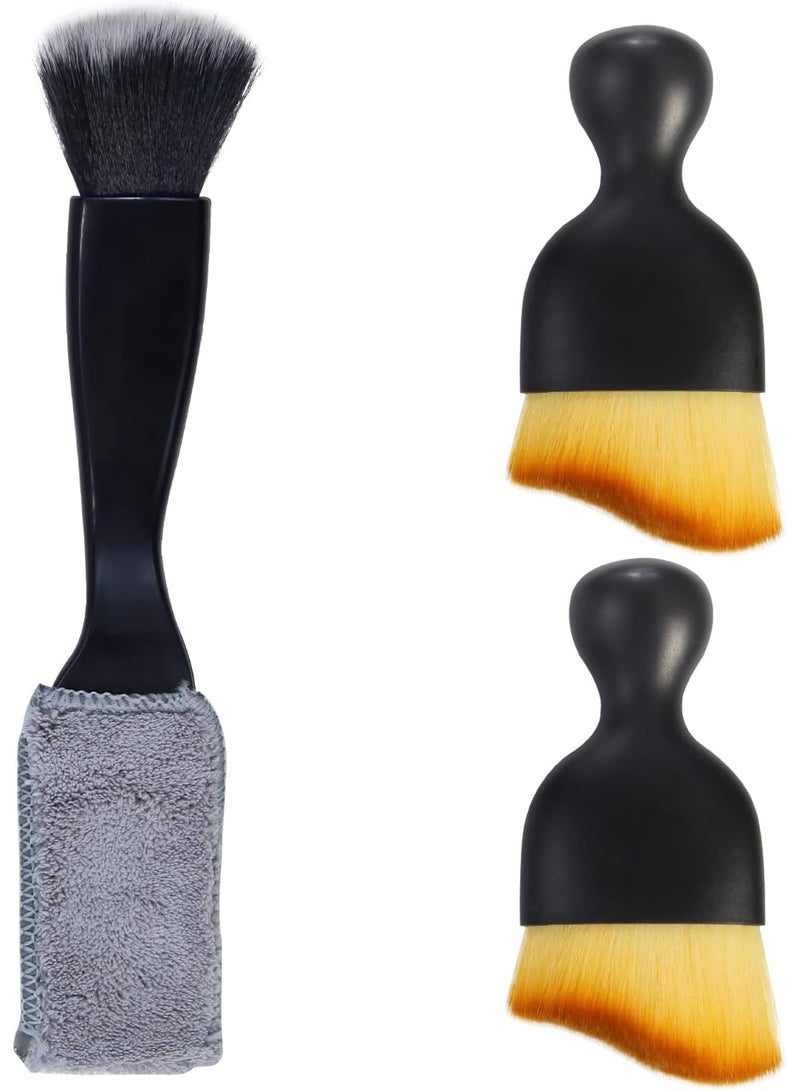 Halamodo Car Detailing Brush Set - 3-Piece Kit for Interior & Exterior Cleaning - Premium Car Wash Brush for Professional Results ﻿car Duster Interior - Image 1