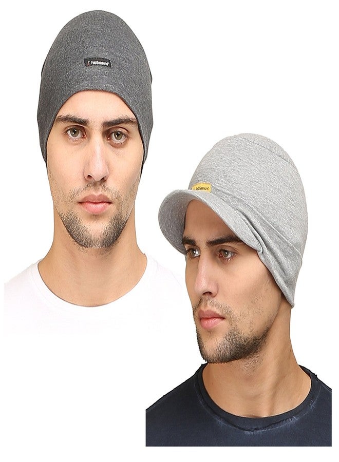 FabSeasons Cotton Skull Cap, Combo Pack of 2 - Image 1