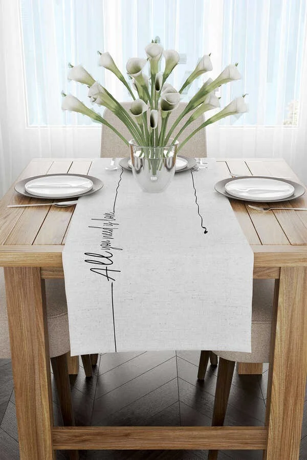Cango Home Gray Black Modern All You Need Is Love Written Digital Printed Runner CGH1118-RN