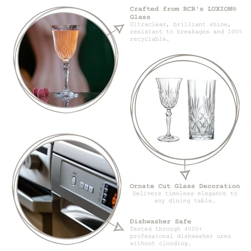 RCR 25600020006 Melodia Crystal Champagne Flutes Glasses, 160 ml, Set of 6 - Image 2