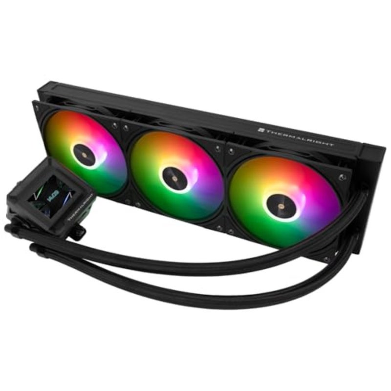 FW 360 SE ARGB Black-AIO CPU Liquid Cooler, IPS LCD Screen with 320x240 Resolution, for AM4/AM5, Intel LGA1700/1851, 2-inch Magnet-Absorbent LCD Screen for Images-Black, PC CPU Water Cooler - Image 1