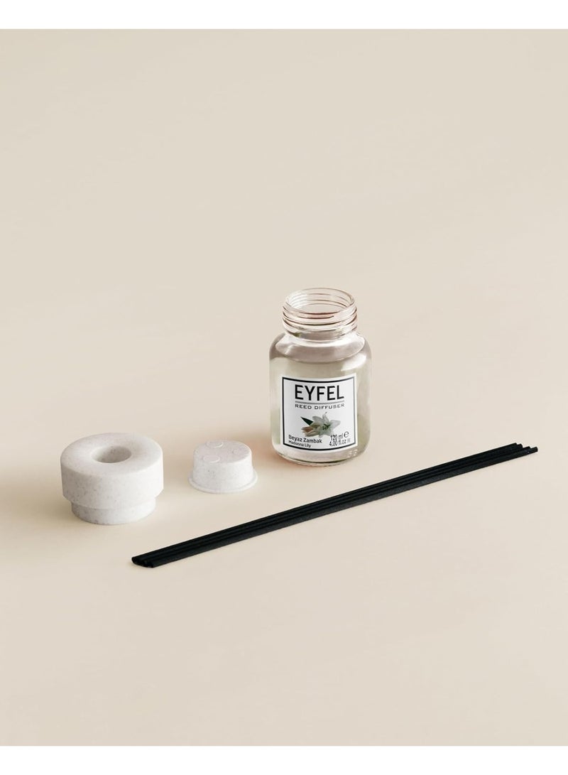 EYFEL EYFEL Madonna Lily Reed Diffuser, 120ml | Premium Floral Home Fragrance with Natural Sticks | Elegant & Long-Lasting Scent for Home  - Image 3