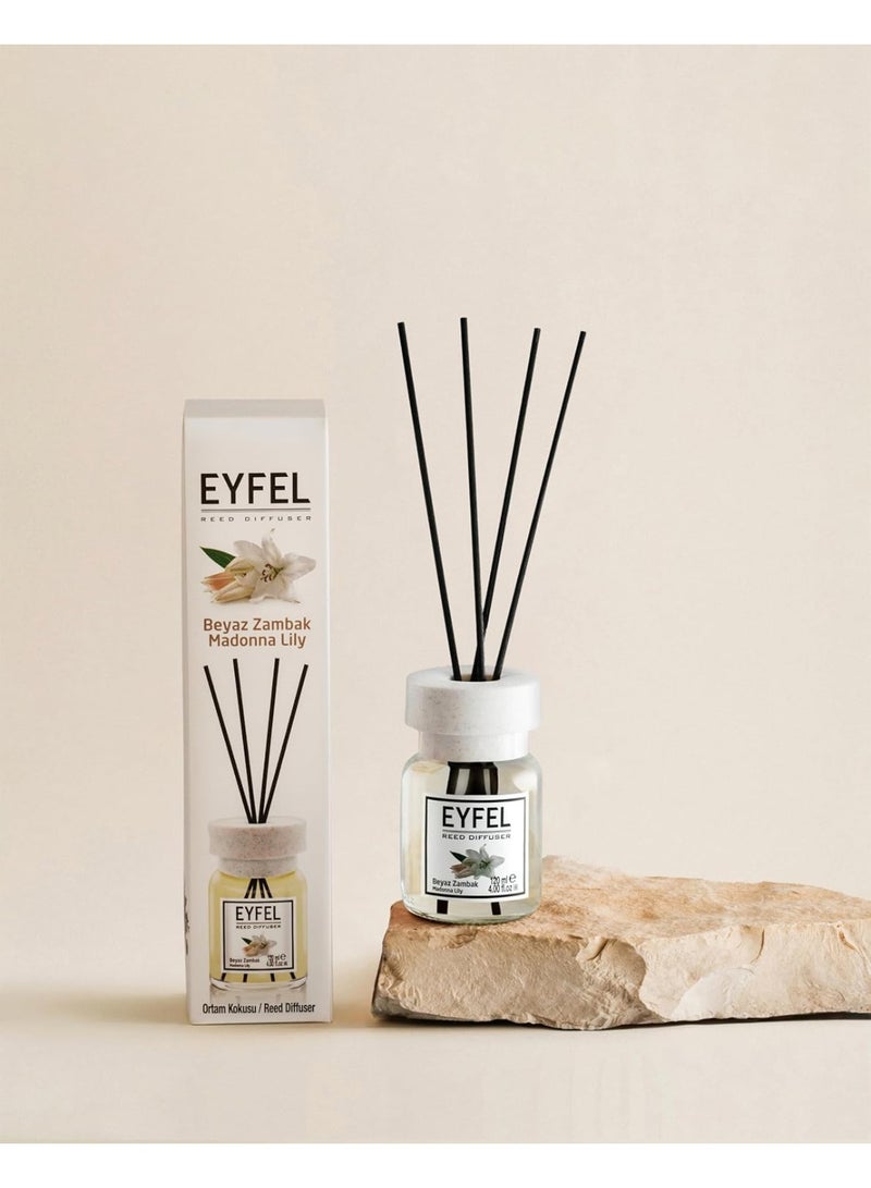 EYFEL EYFEL Madonna Lily Reed Diffuser, 120ml | Premium Floral Home Fragrance with Natural Sticks | Elegant & Long-Lasting Scent for Home  - Image 4
