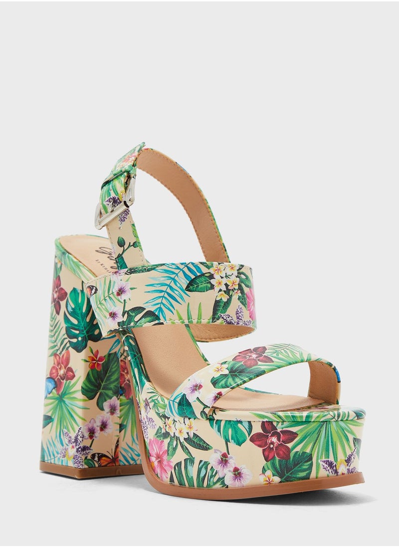 Ginger - Print Ankle Strap Platform Sandal - Image 1