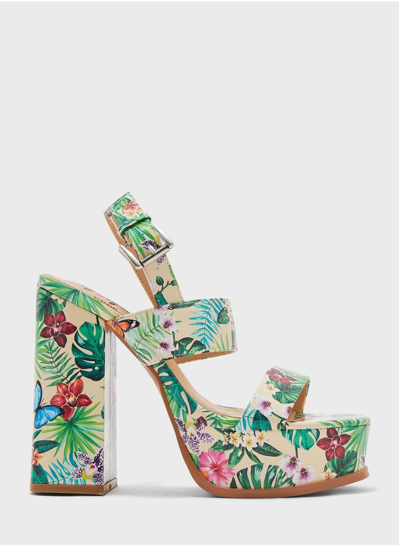 Ginger - Print Ankle Strap Platform Sandal - Image 1