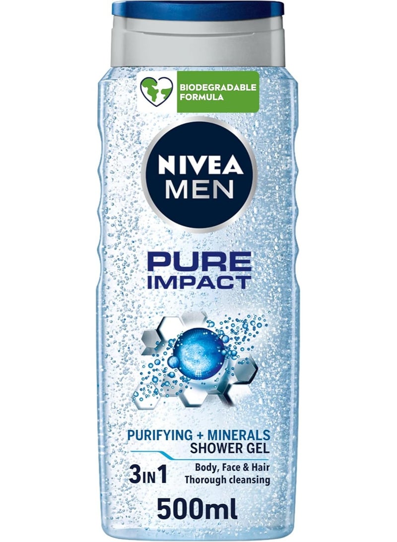 Nivea Pure Impact Shower Gel 500ml - Image 1