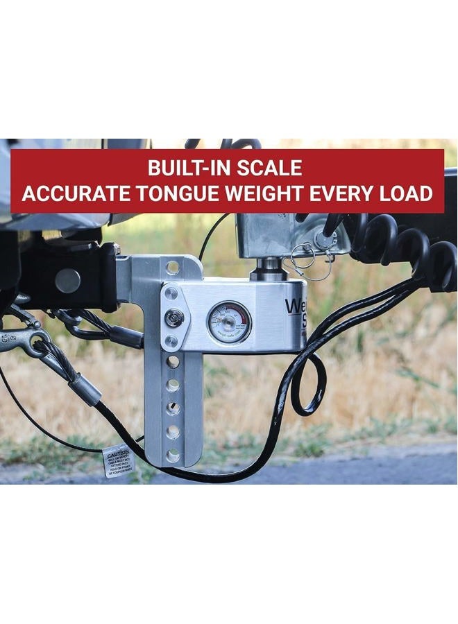 Weigh Safe WS6-2.5-BA 6" Drop Hitch, 2.5" Receiver 18,500 LBS GTW - Adjustable Aluminum Trailer Hitch Ball Mount w/Built-in Scale, 2 Stainless Steel Tow Balls, Keyed Lock, Lifetime Gauge Warranty - Image 2