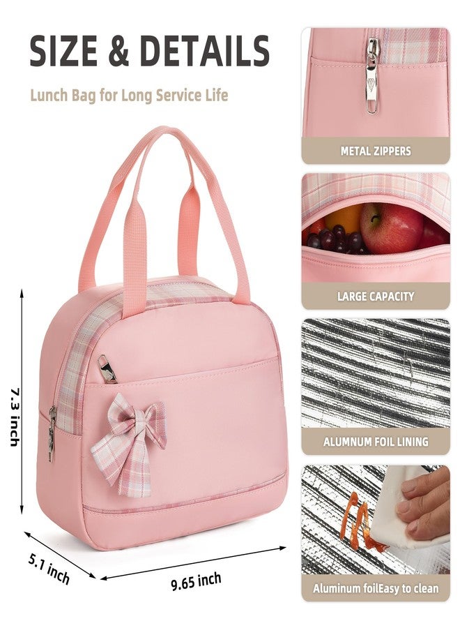 KIDNUO Lunch Bag for Women Men Cute Tote Bags Reusable Insulated Beach Box Case Large Capacity Cooler Purse for Work Picnic Travel Office Camping Handbag School Bookbag for Girls,Teen,College,Student Pink - Image 5
