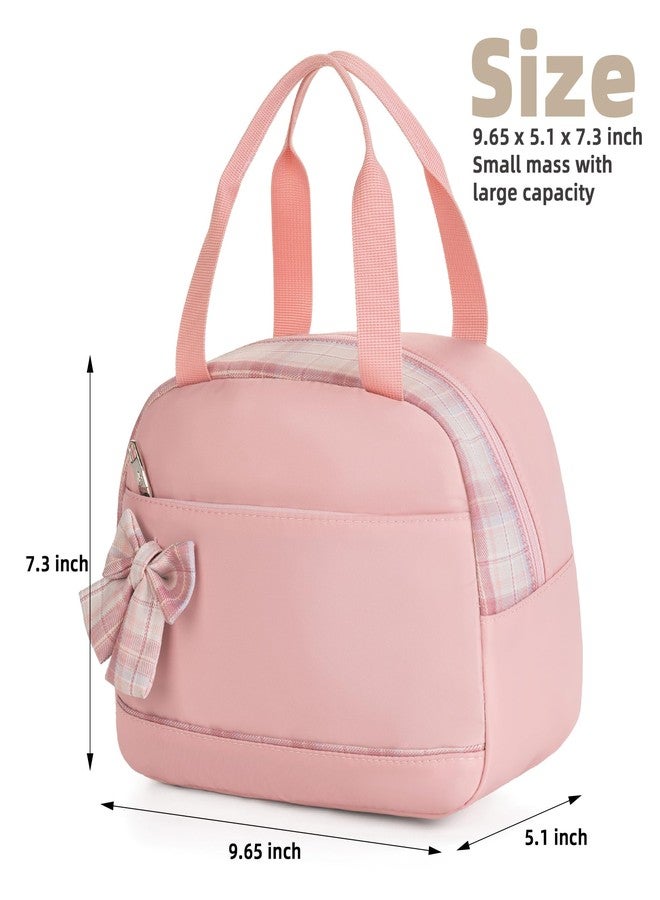KIDNUO Lunch Bag for Women Men Cute Tote Bags Reusable Insulated Beach Box Case Large Capacity Cooler Purse for Work Picnic Travel Office Camping Handbag School Bookbag for Girls,Teen,College,Student Pink - Image 2