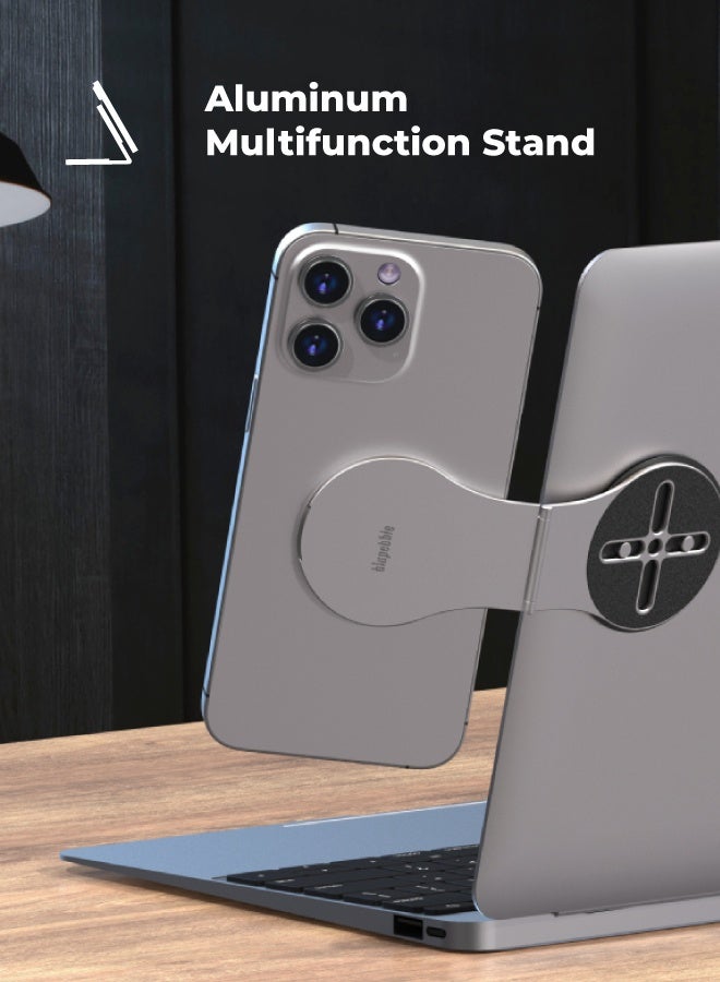 blupebble Lumi Mag Magnetic Aluminium Phone Stand with Built-in LED Light – Adjustable MagSafe Desk Holder for iPhone 16/15/14/13 Series, Charging-Compatible - Image 5