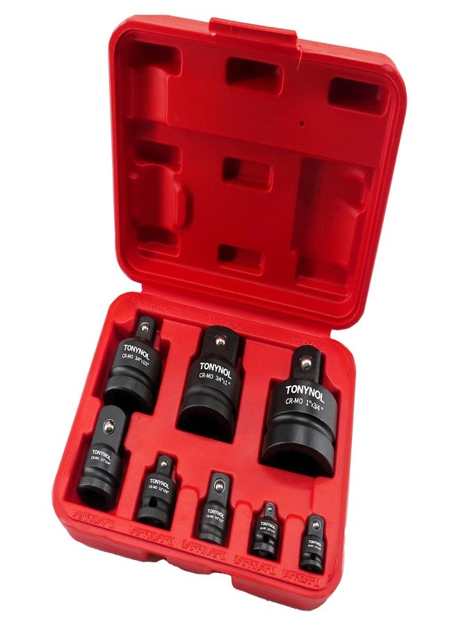 TONYNOL 8 Piece Impact Socket Adapter and Reducer Set,1/4" 3/8" 1/2" 3/4" 1"Drive Socket Adapter Set,Cr-Mo Steel,With a Storage Case. - Image 1
