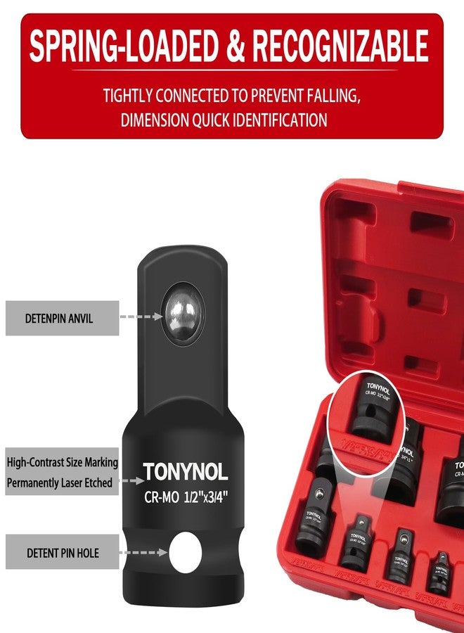 TONYNOL 8 Piece Impact Socket Adapter and Reducer Set,1/4" 3/8" 1/2" 3/4" 1"Drive Socket Adapter Set,Cr-Mo Steel,With a Storage Case. - Image 3