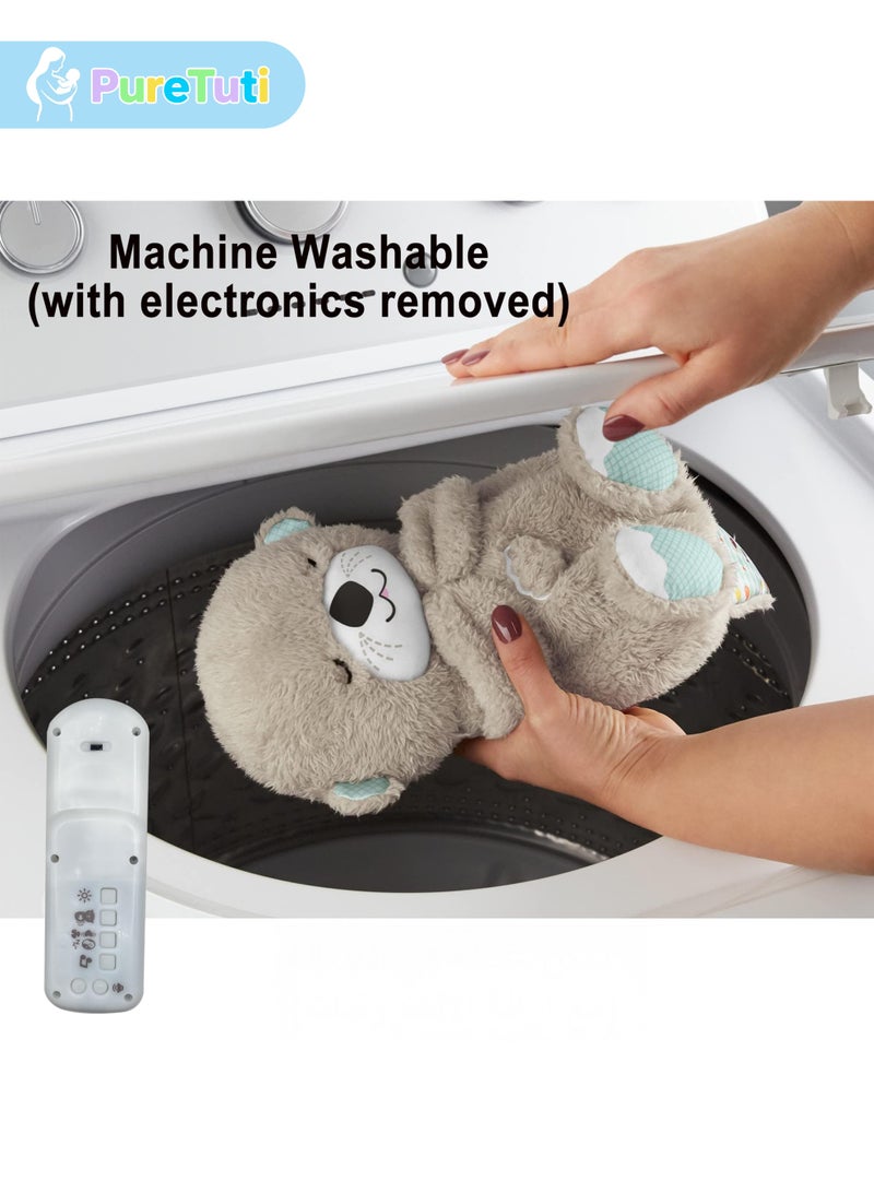 PureTuti Bear Plush Sleep Soother Toy with Music Lights & Breathing Motion, Machine Washable and Portable Baby Toy for Newborns 0+ Months, 4 AA Natteries Need (No Batterises Include)Newborn must haves,Nursery - Image 3