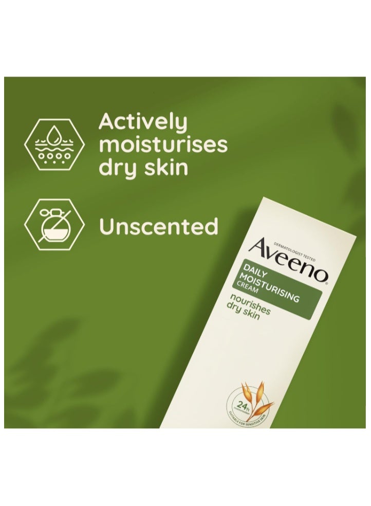 Aveeno Daily Moisturizing Cream 100ml | Nourishing Oat Formula for Dry & Sensitive Skin, 24H Hydration, Unscented - Image 5