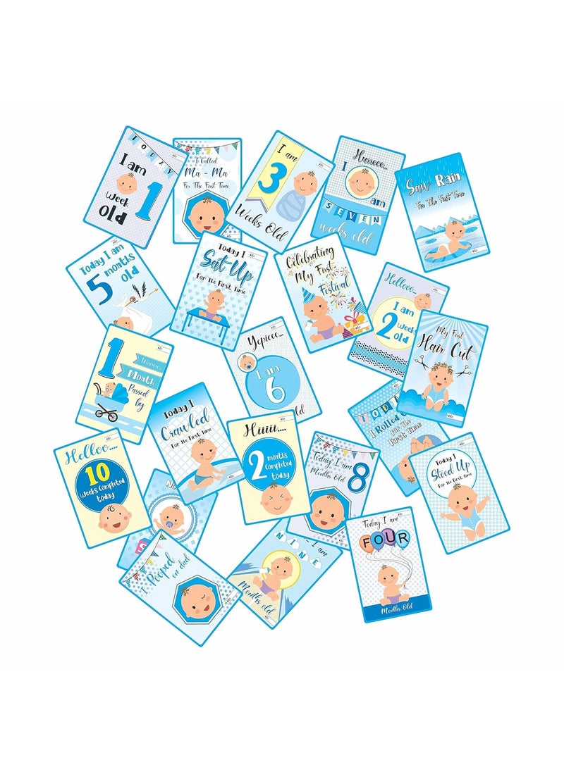Bookworm Bookworm Baby Milestone Cards for Boys Colorful & Cute Designs (Total 36 Cards)  - Image 2