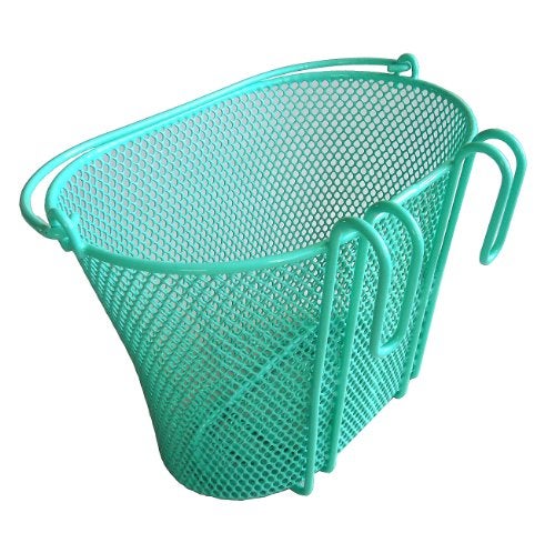 BIRIA Basket with Hooks Green, Front, Removable, Children Wire mesh Small Kids Bicycle Basket, New, Green - Image 2