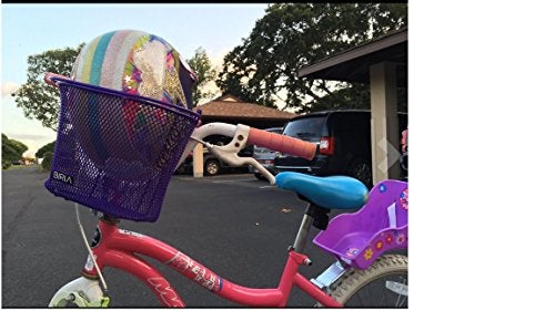 BIRIA Basket with Hooks Green, Front, Removable, Children Wire mesh Small Kids Bicycle Basket, New, Green - Image 4