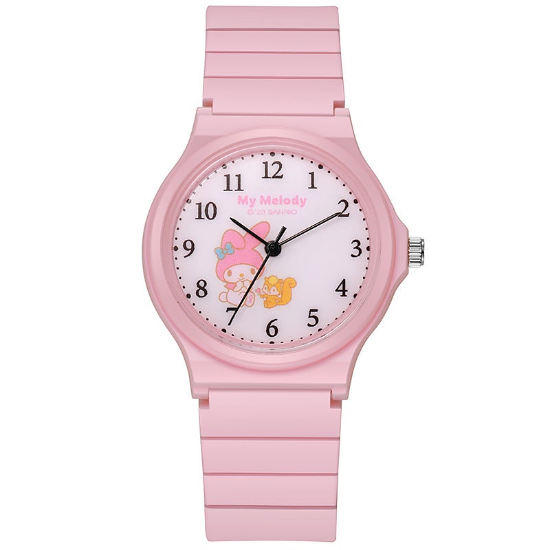 New Sanrio Cartoon Kids Watch Cute Silent Quartz Light pink  - Image 1