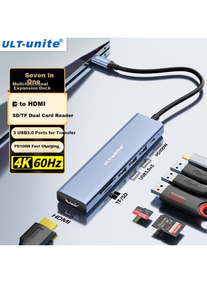 Ult-unite Type-c Docking Station Usb-c To Hdmi 4k Projection Pd 100w Universal For Apple 16macbook Huawei Xiaomi Notebook Ipad Splitter Sd/tf Dock - Image 1