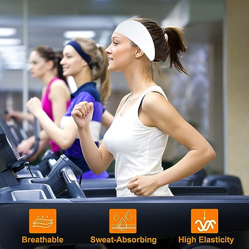 RITOPER Workout Wide Headbands, Super Soft Yoga Running Exercise Bands, Elastic Sweat Hair Wraps for Women - Image 3
