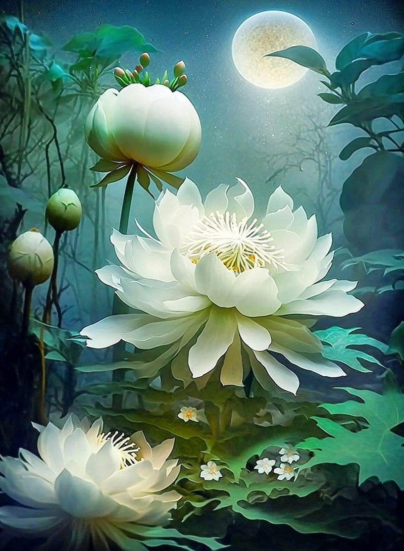 KASTWAVE 5D Diamond Painting, 5D Flower Diamond Painting Art Kits for Adults Beginner, DIY Full Drill Embroidery Cross Stitch Crystal Rhinestone Paintings Pictures for Home Wall Decor 12 X 16 Inch - Image 1