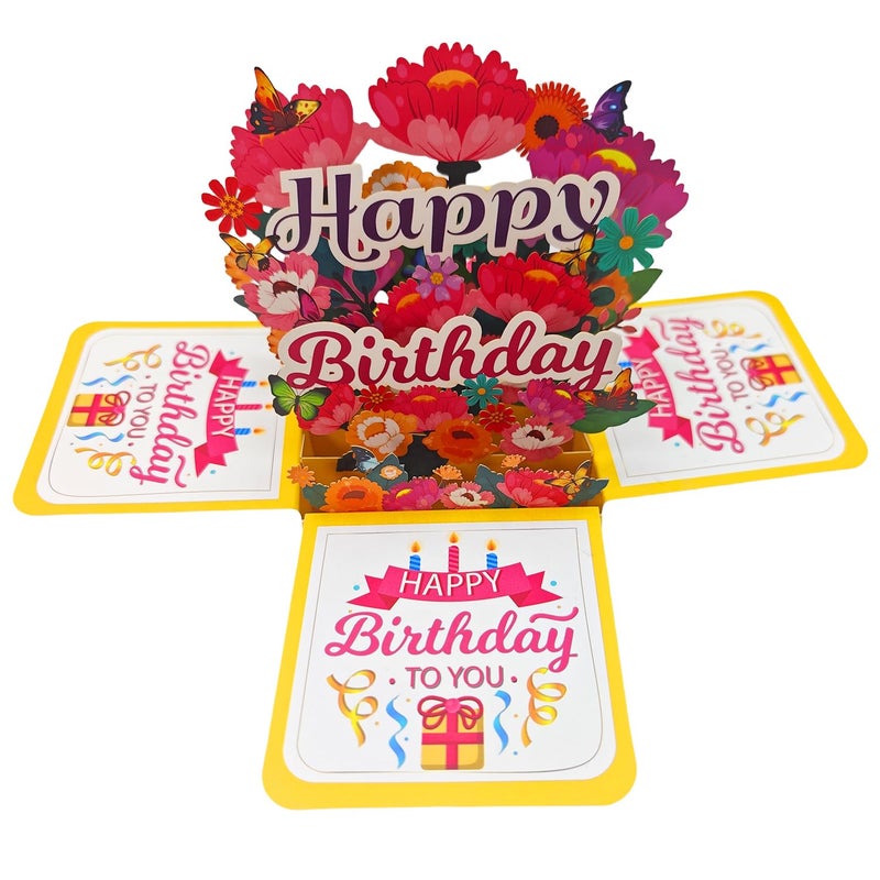Akeydeco 3D Pop Up Birthday Cards Birthday Pop Up Greeting Cards Laser Cut Happy Birthday Cards Including Envelopes Best For Mom Wife Sister  Boy Girl Friends 1 Pack - Image 3