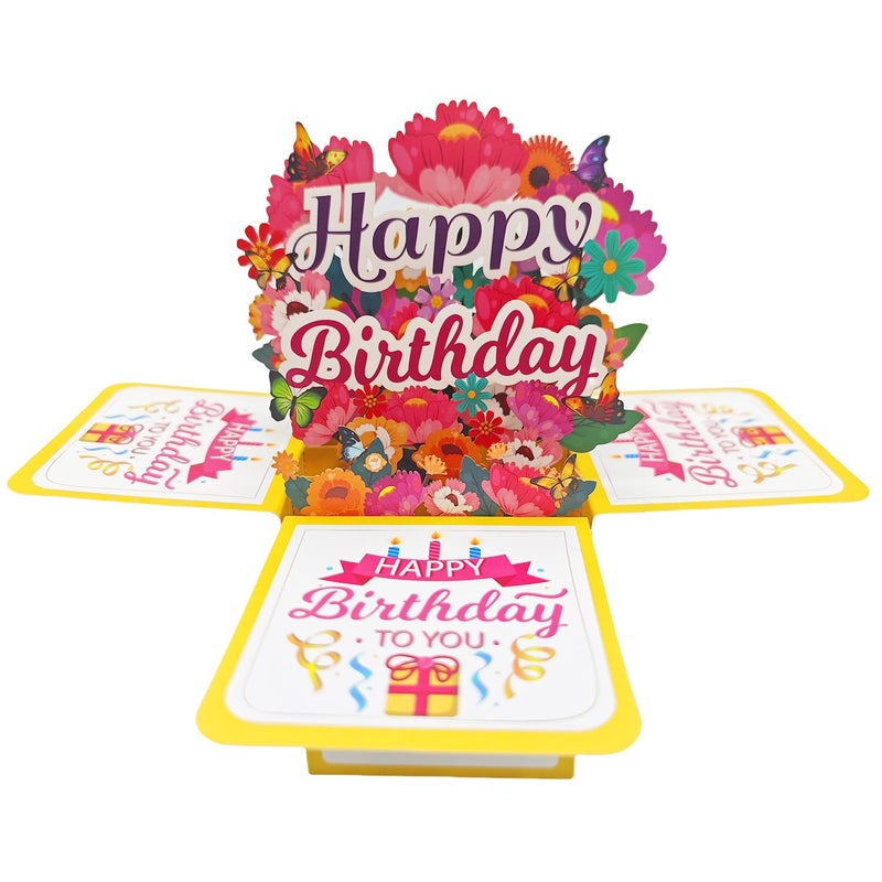 Akeydeco 3D Pop Up Birthday Cards Birthday Pop Up Greeting Cards Laser Cut Happy Birthday Cards Including Envelopes Best For Mom Wife Sister  Boy Girl Friends 1 Pack - Image 2