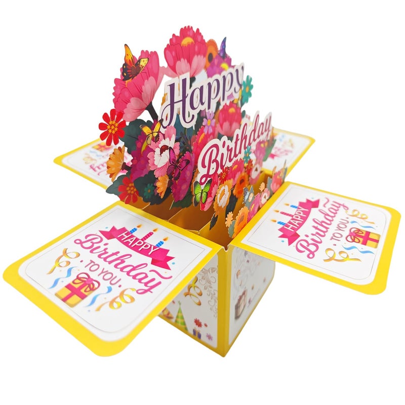 Akeydeco 3D Pop Up Birthday Cards Birthday Pop Up Greeting Cards Laser Cut Happy Birthday Cards Including Envelopes Best For Mom Wife Sister  Boy Girl Friends 1 Pack - Image 4