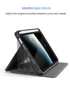 توم توك حافظة عمودية لأجهزة iPad والكمبيوتر اللوحي، غطاء حماية نحيف مضاد للانحناء مع حامل مغناطيسي لأوضاع رسم المناظر الطبيعية، شحن تلقائي، إيقاظ، أسود  - Image 4
