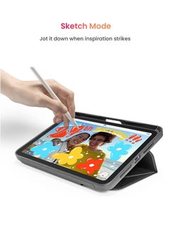 توم توك حافظة عمودية لأجهزة iPad والكمبيوتر اللوحي، غطاء حماية نحيف مضاد للانحناء مع حامل مغناطيسي لأوضاع رسم المناظر الطبيعية، شحن تلقائي، إيقاظ، أسود  - Image 5