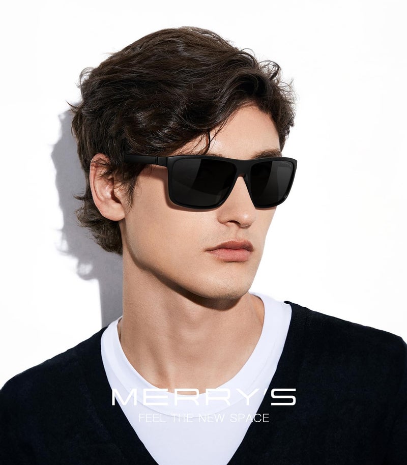MERRY'S Rectangular Polarized Sports Sunglasses for Men Women Cycling Driving Fishing UV400 Protection S8225 - Image 2